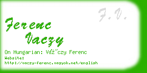 ferenc vaczy business card